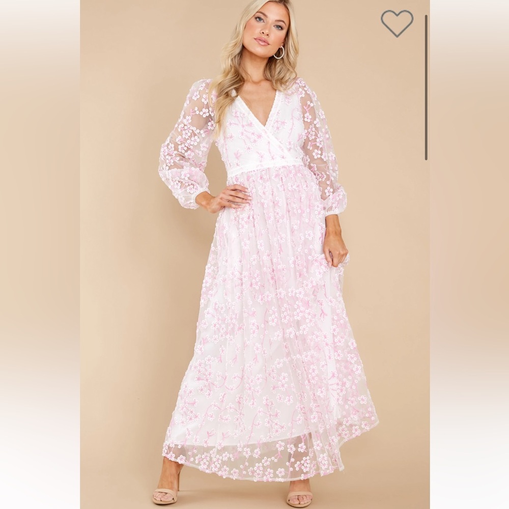 “Red dress” maxi floral dress